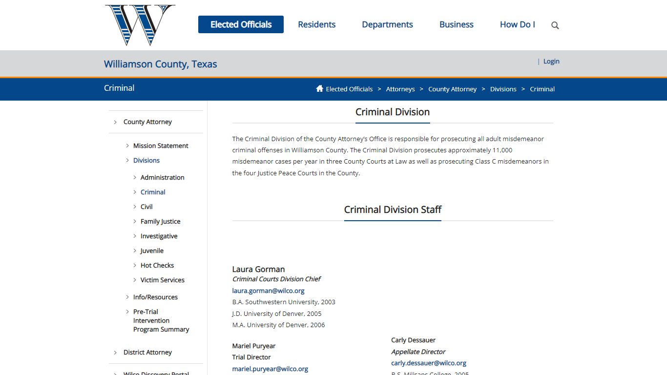 Criminal - Williamson County, Texas
